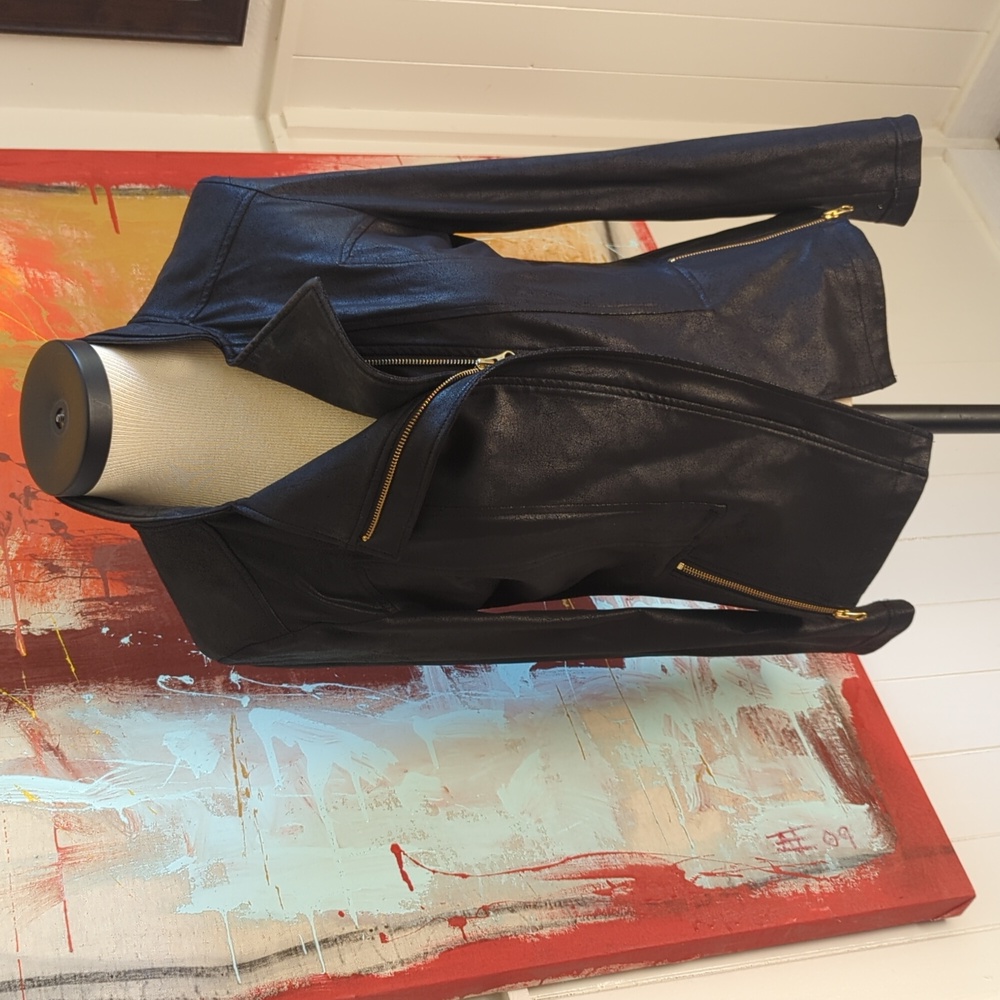 Vegan black leather jacket